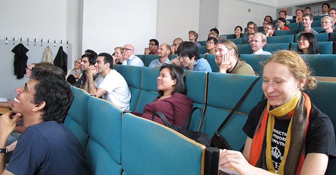 Students in lecture at PDC summer school "Introduction to High Performance Computing"